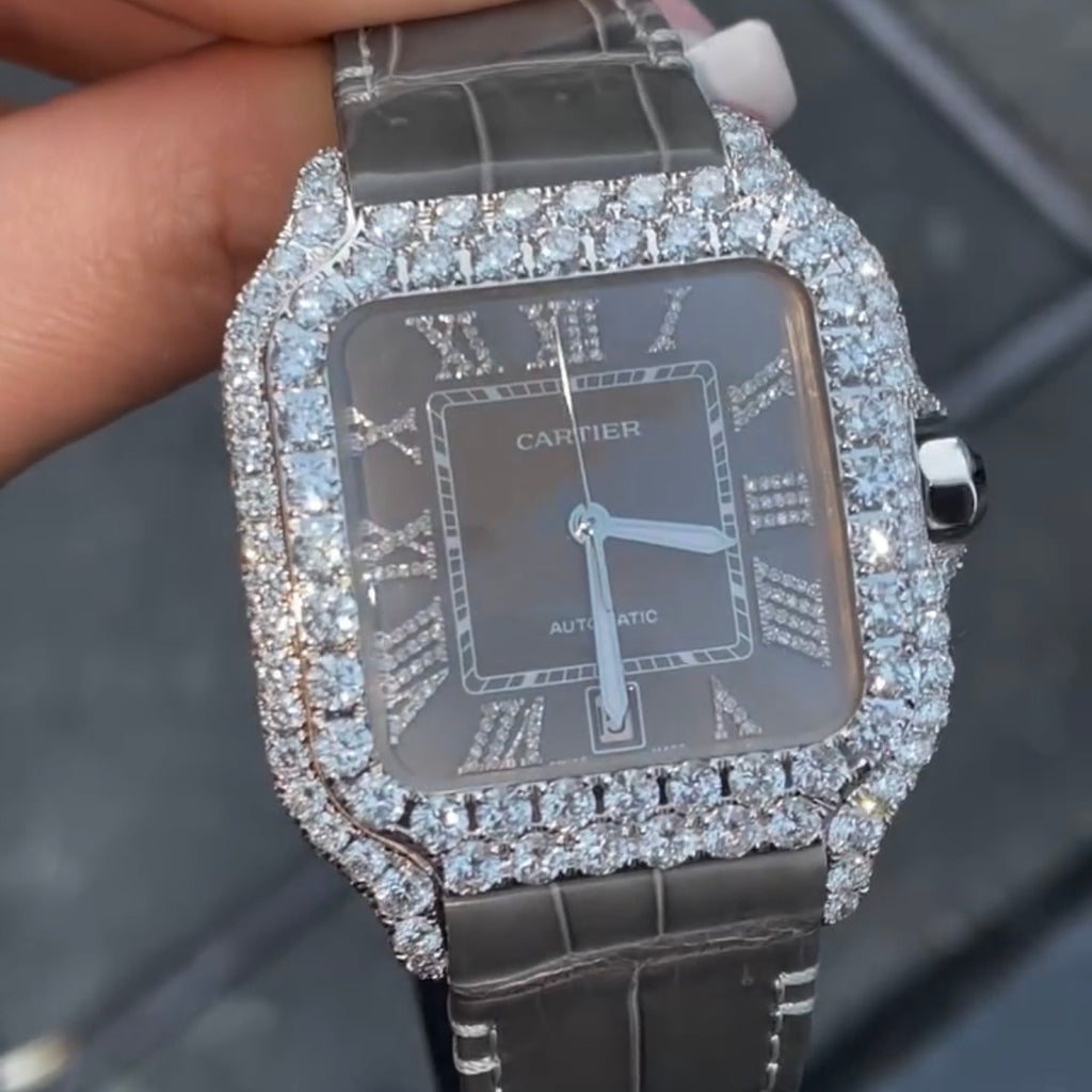 CUSTOM CARTIER DIAMOND WATCH