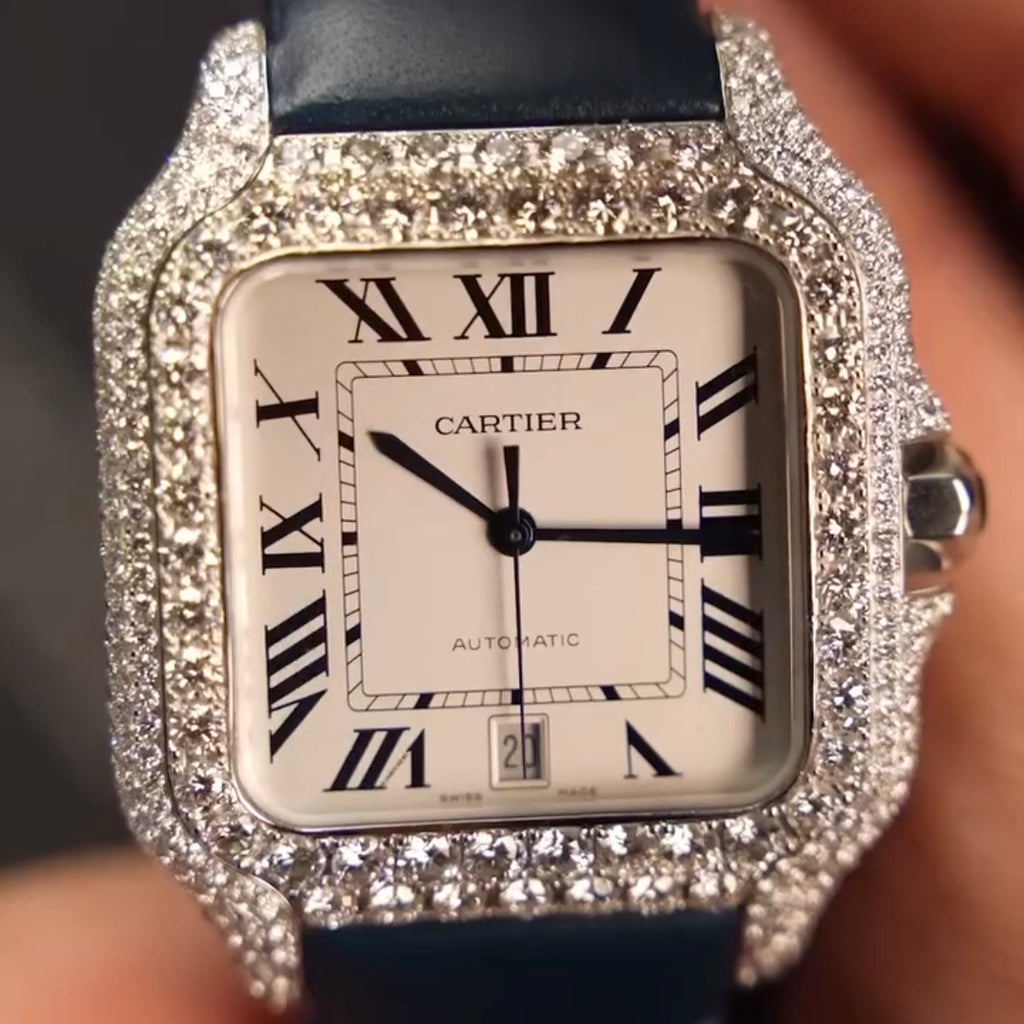 CUSTOM CARTIER DIAMOND WATCH