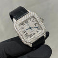 CUSTOM CARTIER DIAMOND DIAL WATCH  (watch + FREE $1500 25pt Tennis Chain)