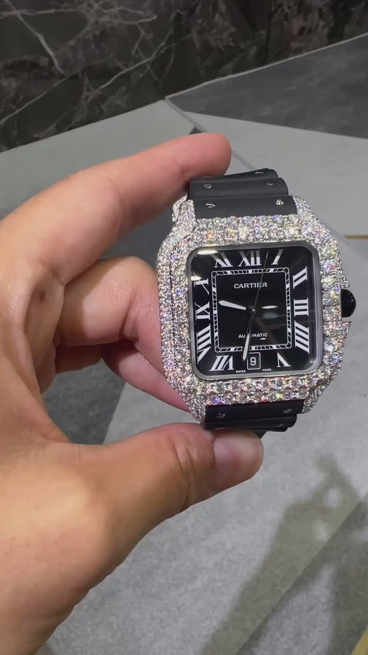 CUSTOM CARTIER DIAMOND WATCH