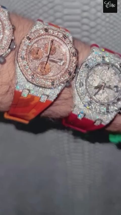 AP ROYAL OAK OFFSHORE VVS DIAMONDS (FREE $3500 VVS Lab-Grown Earring Set INCLUDED) 18