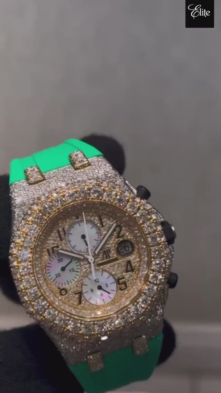 AP ROYAL OAK OFFSHORE VVS DIAMONDS (FREE $3500 VVS Lab-Grown Earring Set INCLUDED)25