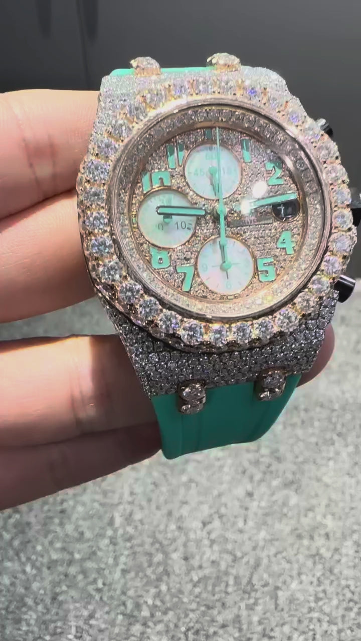 AP ROYAL OAK OFFSHORE VVS DIAMONDS (FREE $3500 VVS Lab-Grown Earring Set INCLUDED)