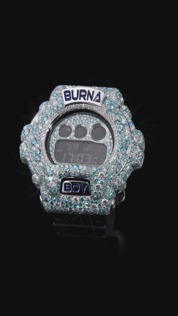 Bespoke Custom Identity Watch (G-Shock DW6900 Edition) BW  (watch + FREE $750 15pt Tennis Chain)
