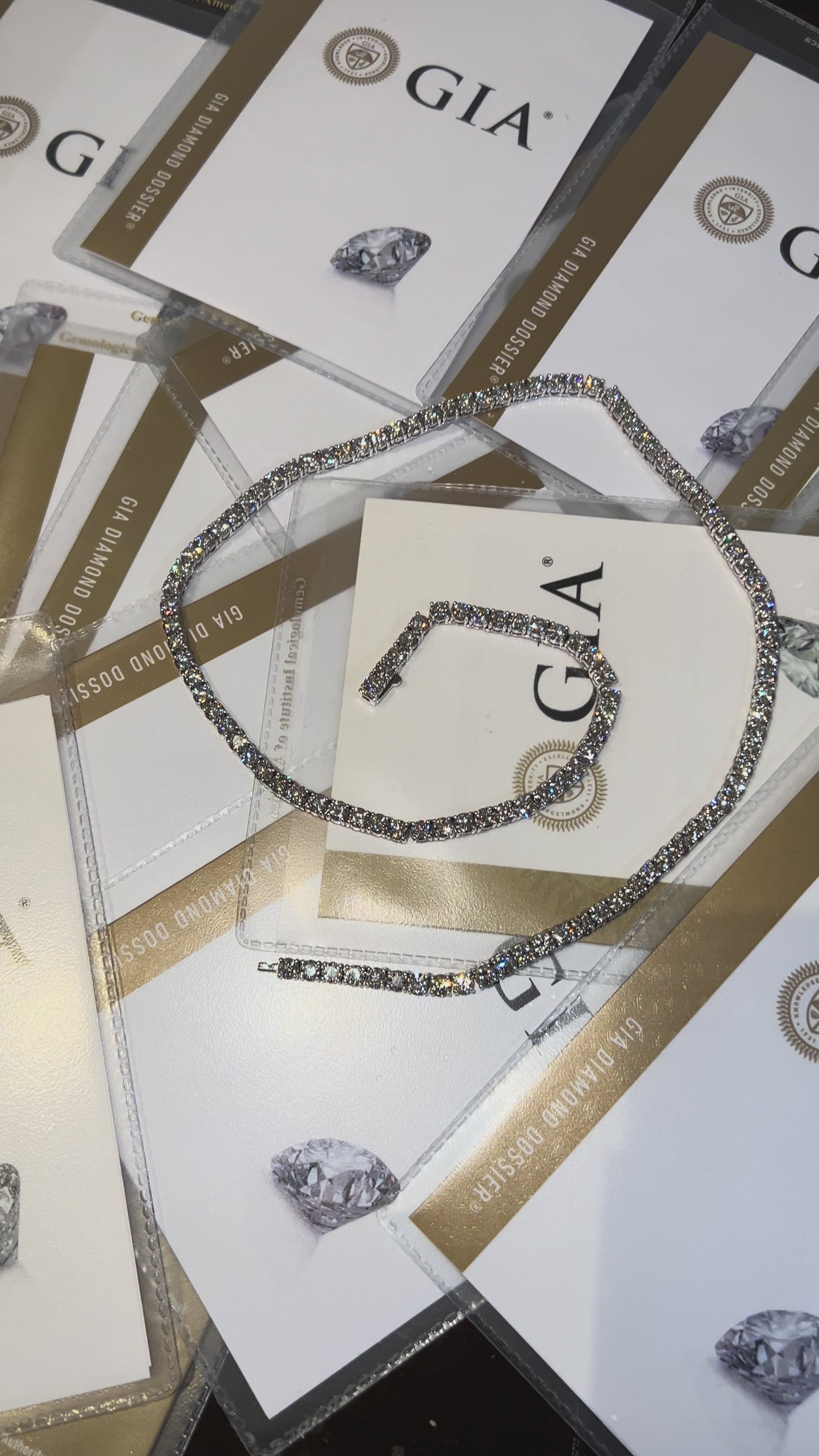 Tennis chain .30CT GIA 3EX DEF VVS-VS STONES